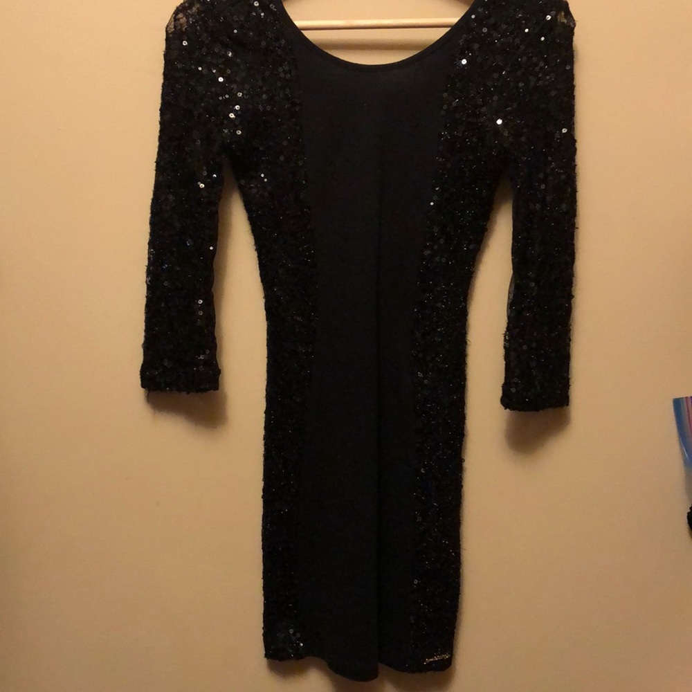 Party black dress.